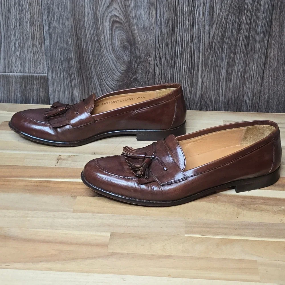 Mezlan Santander Tassel Loafers 10 B Brown Mens Leather Dress Shoes Spain